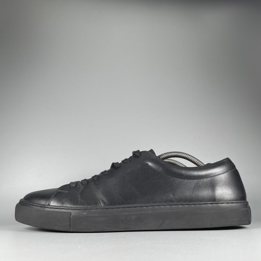 Wolf Shepherd Glider Men's 12 D Black Leather Lace Up Low Top Sneaker Shoes EUC